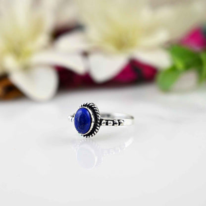 Lapis Lazuli Ring, Silver Ring,Stacking Ring, Sterling Silver Ring, Gemstone Ring, Lapis Lazuli Stone Rings, Women Rings,Gift