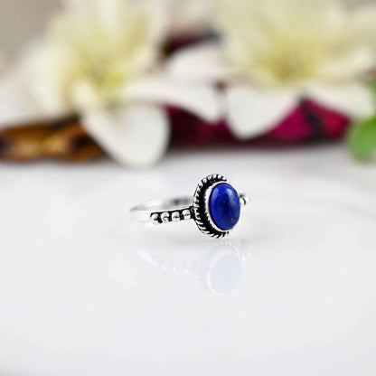 Lapis Lazuli Ring, Silver Ring,Stacking Ring, Sterling Silver Ring, Gemstone Ring, Lapis Lazuli Stone Rings, Women Rings,Gift