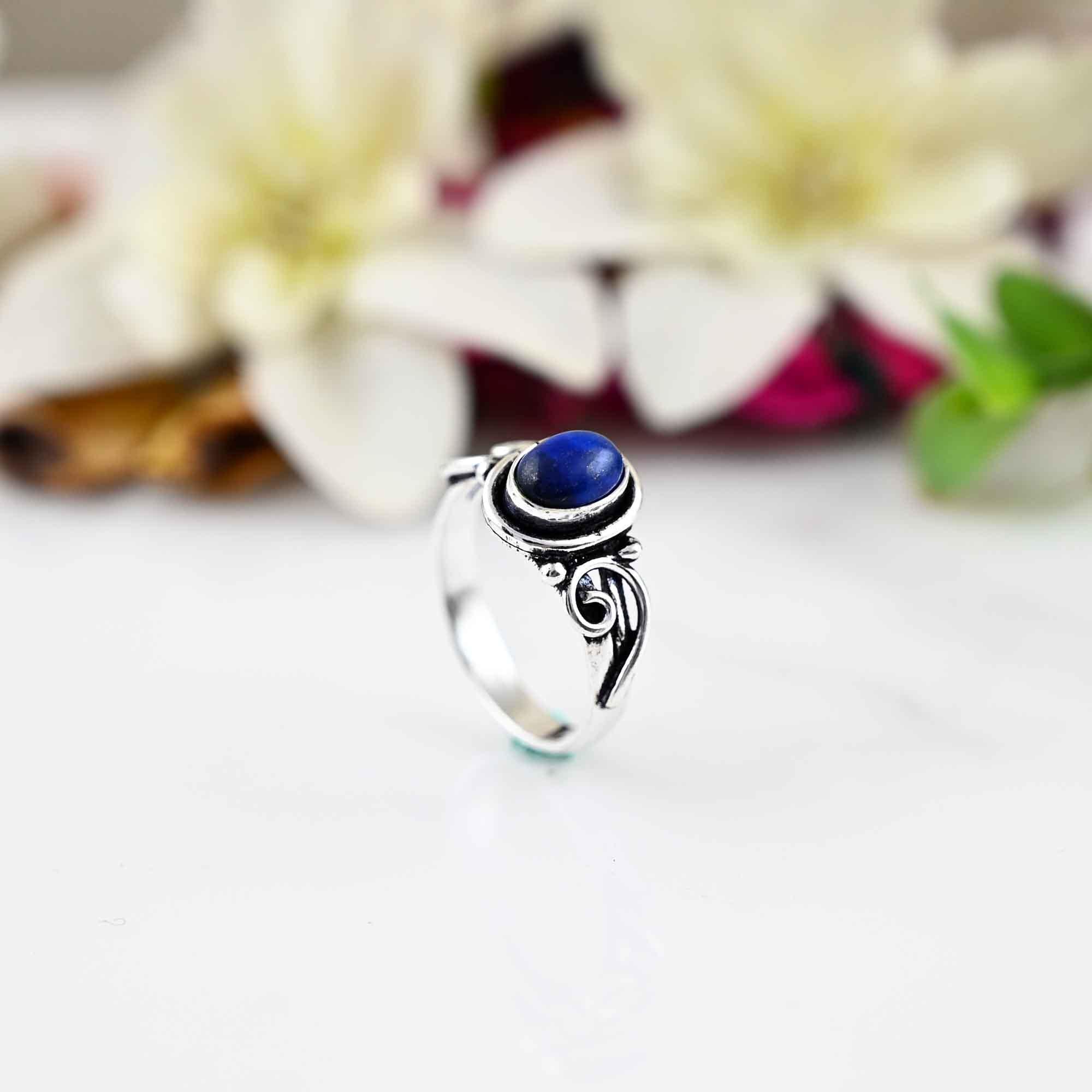 Genuine Lapis Lazuli Ring, Lapis Lazuli Silver Ring, Lapis Lazuli Ring, Sterling Silver Ring, Lapis Lazuli Statement Ring, Lapis Boho Ring