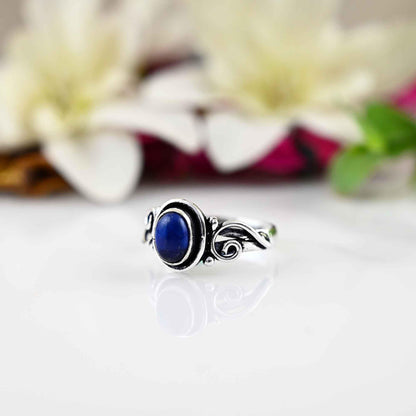 Genuine Lapis Lazuli Ring, Lapis Lazuli Silver Ring, Lapis Lazuli Ring, Sterling Silver Ring, Lapis Lazuli Statement Ring, Lapis Boho Ring