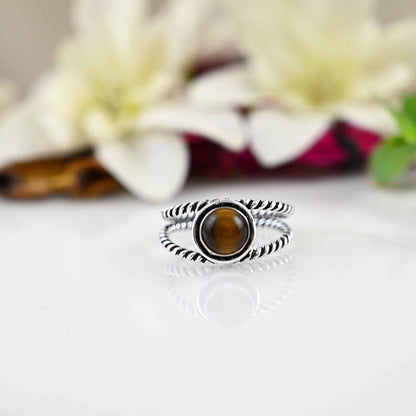 Tiger Eye Ring, 925 Silver Ring, Ring for Women, Minimalist Ring, Statement Ring, Anniversary Gift Ring, Brown Tiger Eye Ring, Gift For Her