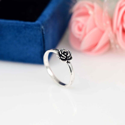 Sterling Silver Birth Flower Ring, Ring Women, Birth Month Flower, Personalized Ring, Mothers Day Gift, Jewelry, dainty ring