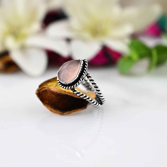 Rose Quartz Ring, blush wedding jewelry, bohemian wedding ring, jewelry pink stone ring. wedding rings, unique bridesmaid jewelry