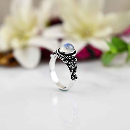 Rainbow Moonstone Ring, 925 Solid Sterling Silver Ring, Oval Stone Ring, Boho Moonstone Ring , Unique Beautiful Ring, Gift Ring