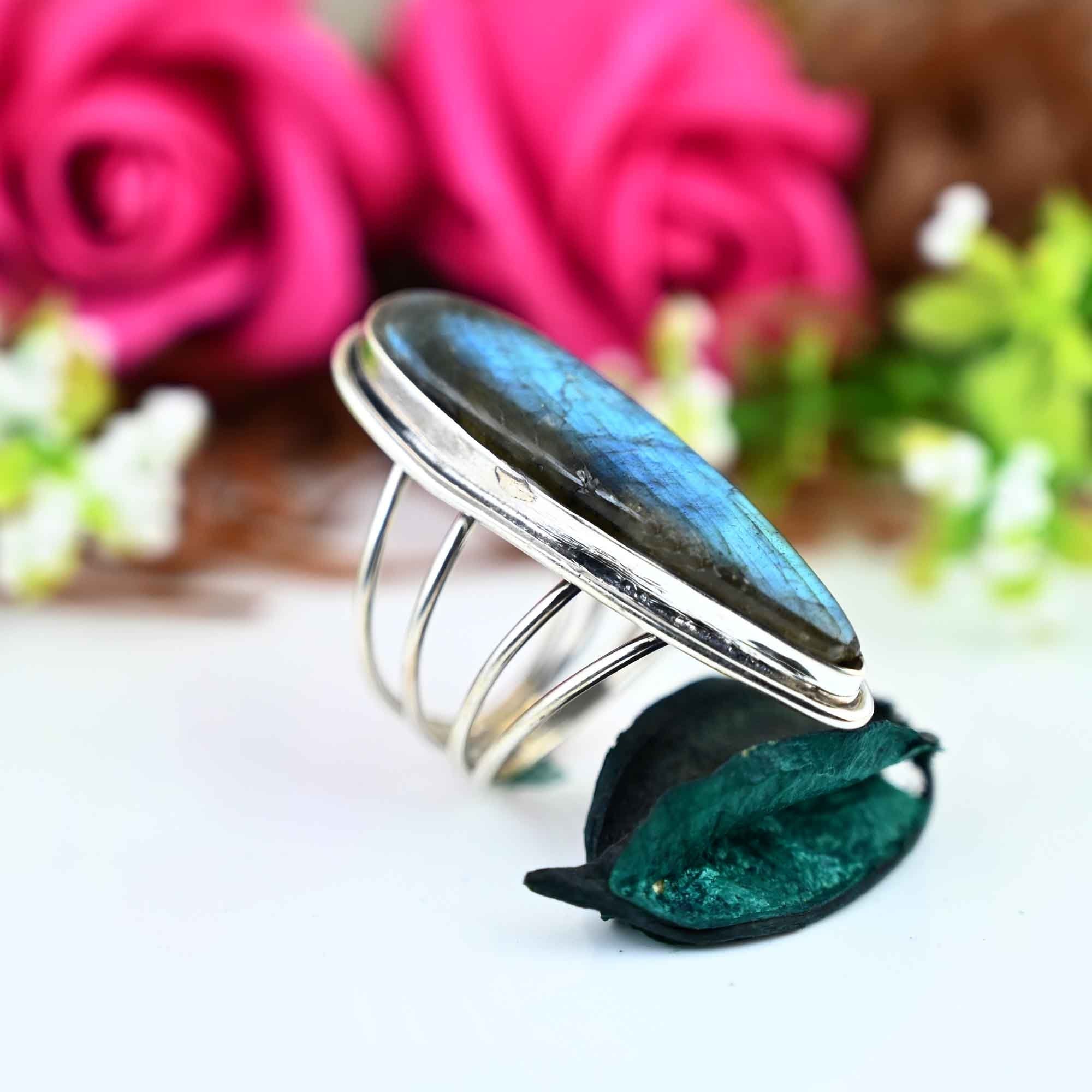 Natural Labradorite Ring, Labradorite Silver Ring, Labradorite Ring, Labradorite Teardrop Ring, Labradorite Boho Ring, Anniversary Gift