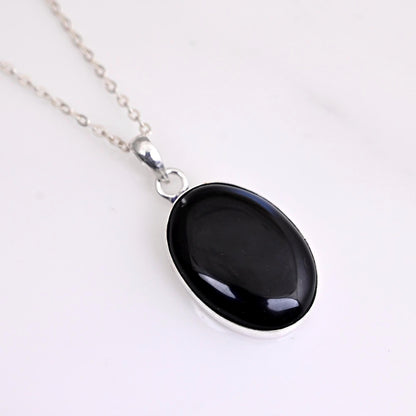 Black Tourmaline Rough 925 Sterling Silver Pendant Black Tourmaline Rough Gemstone Handmade Jewelry Protecting Pendant For Necklaces Women