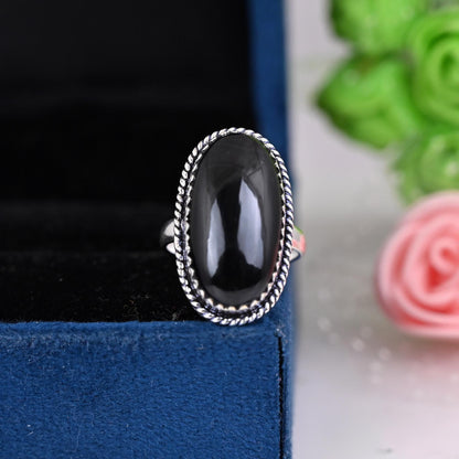 925 Sterling Silver Jewelry, Stone Ring , Natural Black Tourmaline Ring Handmade Jewelry Birthstone Ring Gemstone Jewelry, Boho Jewelry ,