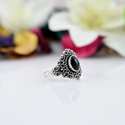 black obsidian ring, black obsidian ring, stacking jewelry for women, personalized gift, black stone ring,dainty ring, gift for her