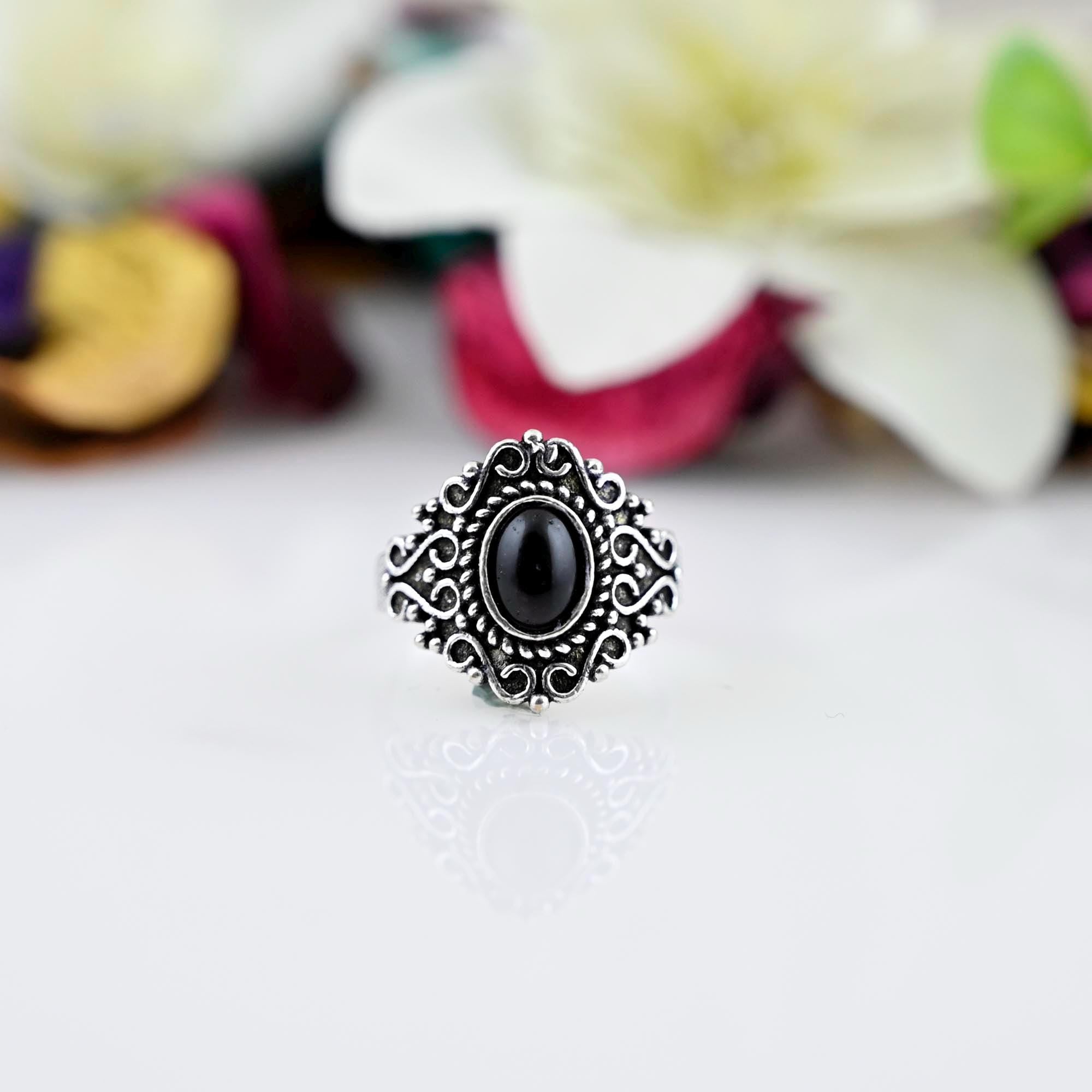 black obsidian ring, black obsidian ring, stacking jewelry for women, personalized gift, black stone ring,dainty ring, gift for her