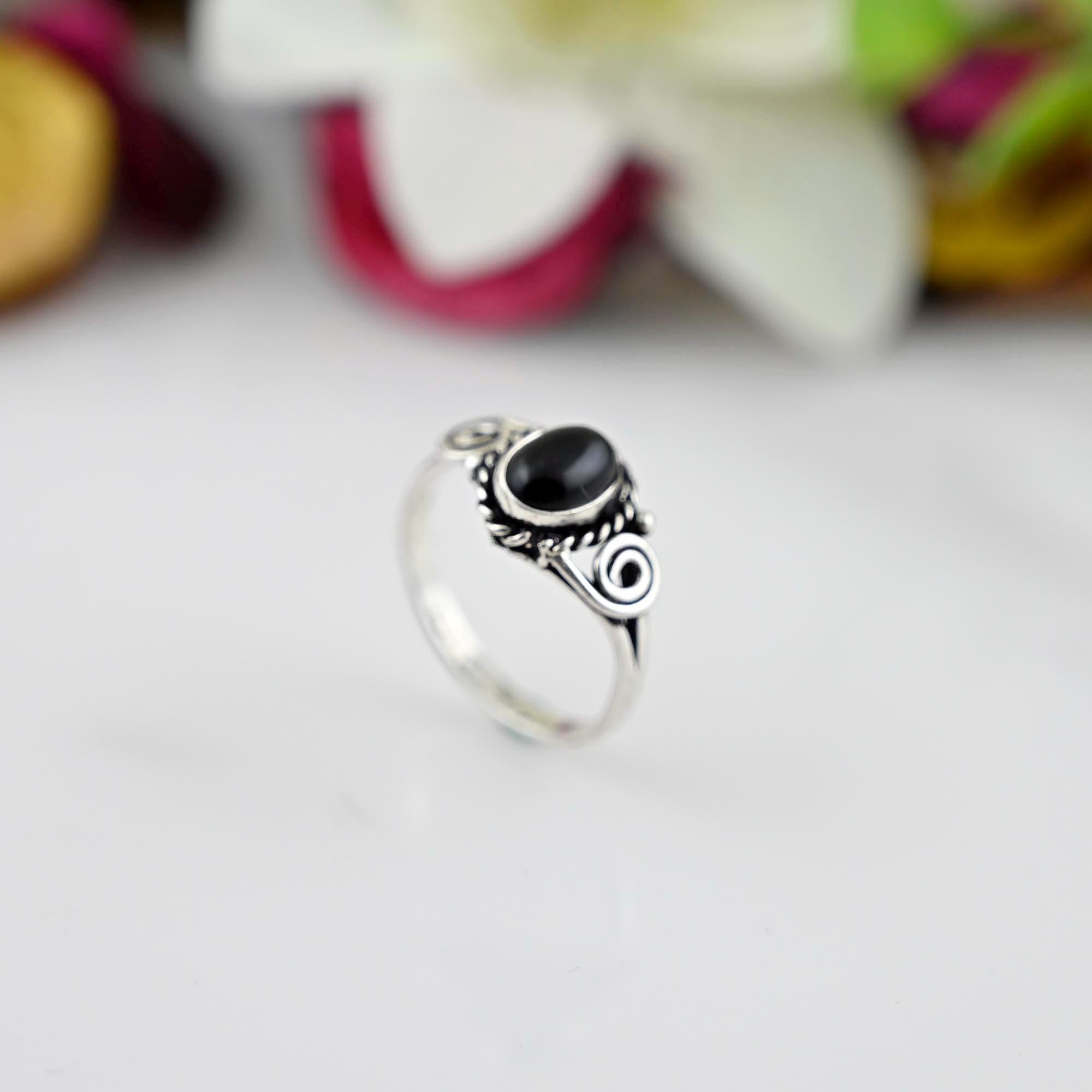 Black Onyx Ring, Black Onyx Ring Mens, 925 Sterling Silver Ring, Oval Onyx Ring, Silver Jewelry, Black Onyx Ring Women, Gemstone Ring