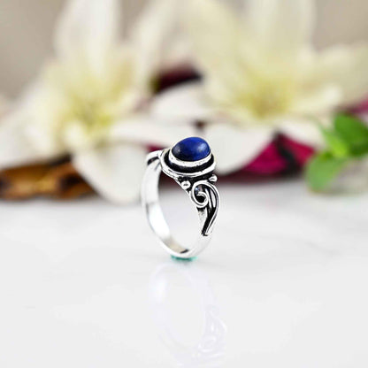 Genuine Lapis Lazuli Ring, Lapis Lazuli Silver Ring, Lapis Lazuli Ring, Sterling Silver Ring, Lapis Lazuli Statement Ring, Lapis Boho Ring