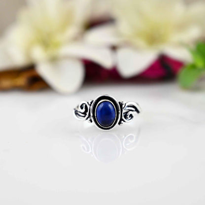 Genuine Lapis Lazuli Ring, Lapis Lazuli Silver Ring, Lapis Lazuli Ring, Sterling Silver Ring, Lapis Lazuli Statement Ring, Lapis Boho Ring