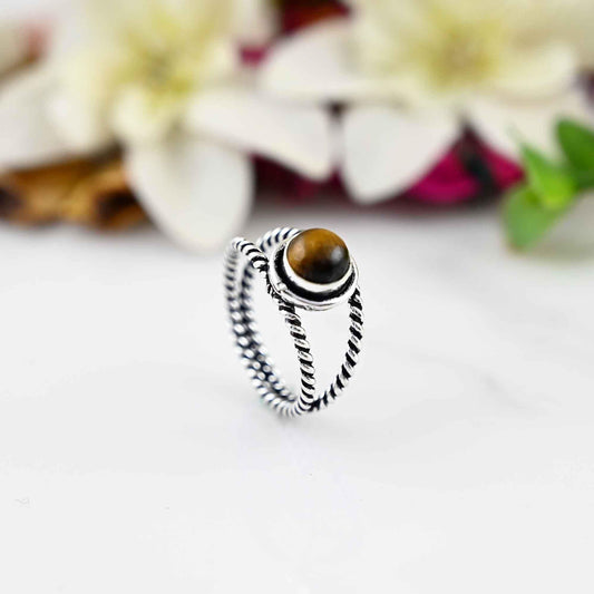 Tiger Eye Ring, 925 Silver Ring, Ring for Women, Minimalist Ring, Statement Ring, Anniversary Gift Ring, Brown Tiger Eye Ring, Gift For Her