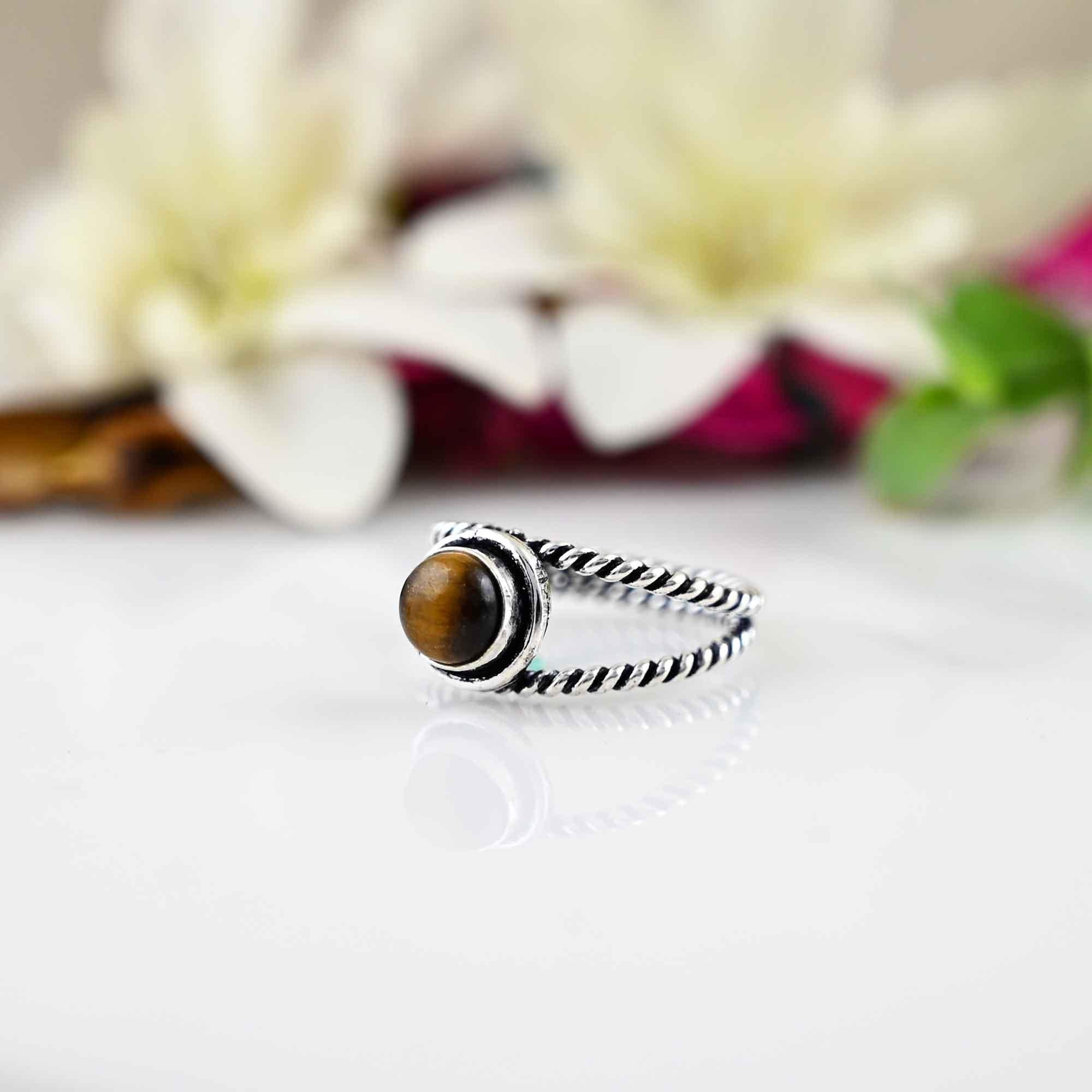 Tiger Eye Ring, 925 Silver Ring, Ring for Women, Minimalist Ring, Statement Ring, Anniversary Gift Ring, Brown Tiger Eye Ring, Gift For Her