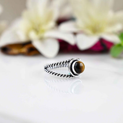 Tiger Eye Ring, 925 Silver Ring, Ring for Women, Minimalist Ring, Statement Ring, Anniversary Gift Ring, Brown Tiger Eye Ring, Gift For Her