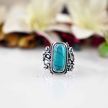 Turquoise Ring, 925 Sterling Silver Ring, Bule Turquoise Ring, Natural Turquoise Ring,  Silver Ring, Ring For Women, Dainty Ring,