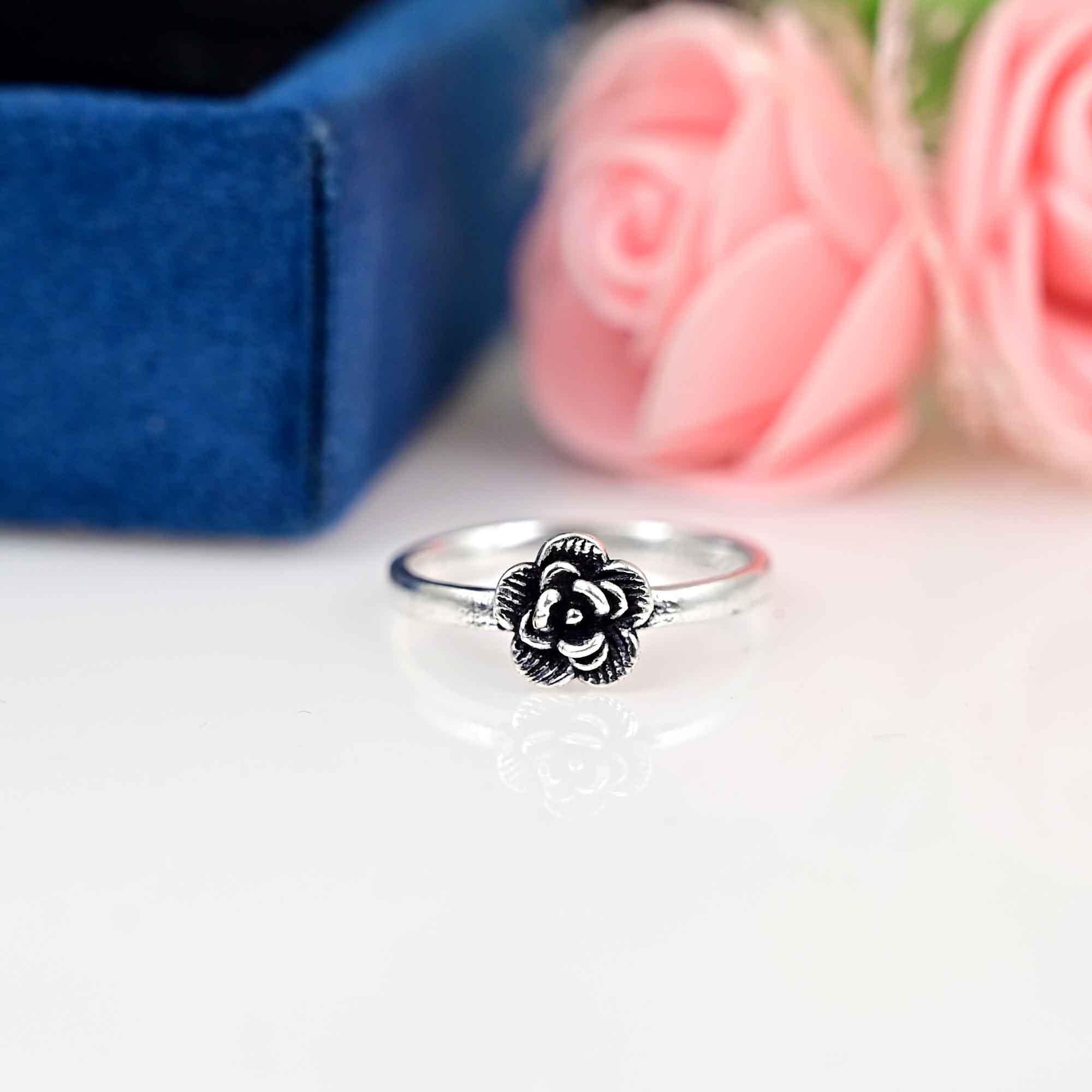 Sterling Silver Birth Flower Ring, Ring Women, Birth Month Flower, Personalized Ring, Mothers Day Gift, Jewelry, dainty ring