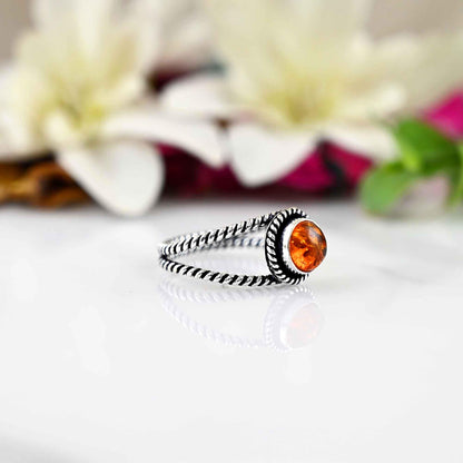 Natural Baltic Cognac Amber Ring, Gemstone Ring,Best Gift For Her, Amber Jewelry, 925 Sterling Silver Ring, Statement Jewelry,Statement Ring