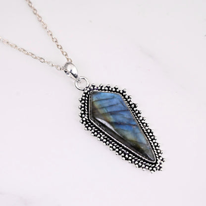 Labradorite Pendant Handmade Genuine Gemstone Jewelry Sterling Silver Jewellery, Big Size Pendant Labradorite Necklace Labradorite Jewelry