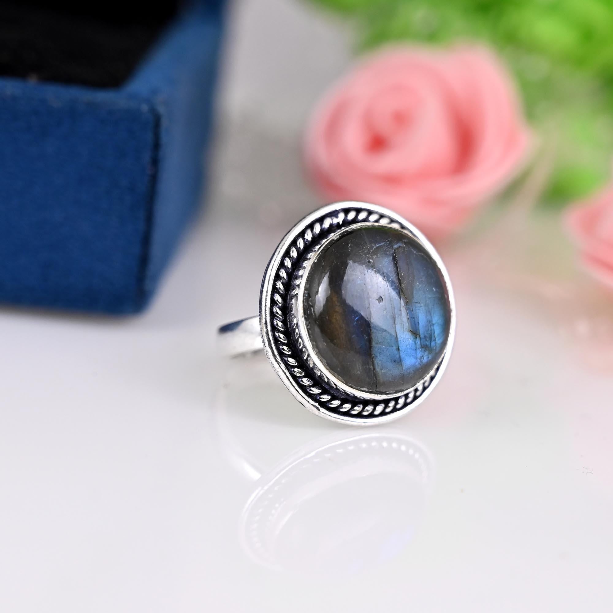 Labradorite Ring Labradorite Silver Ring 925 Sterling Silver Ring Gemstone Ring, Handmade Ring, Birthstone Ring , Everyday Jewelry