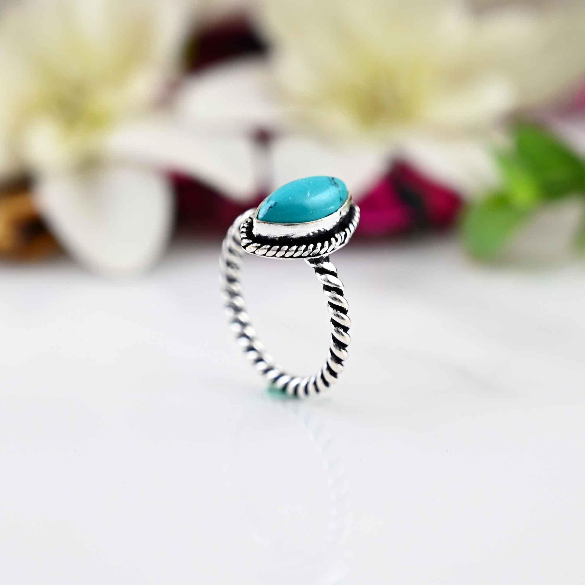 Dainty Turquoise Ring, Turquoise, Turquoise Rings, Stackable Rings For Women, Sterling Silver Turquoise Ring, Turquois Jewelry  ,