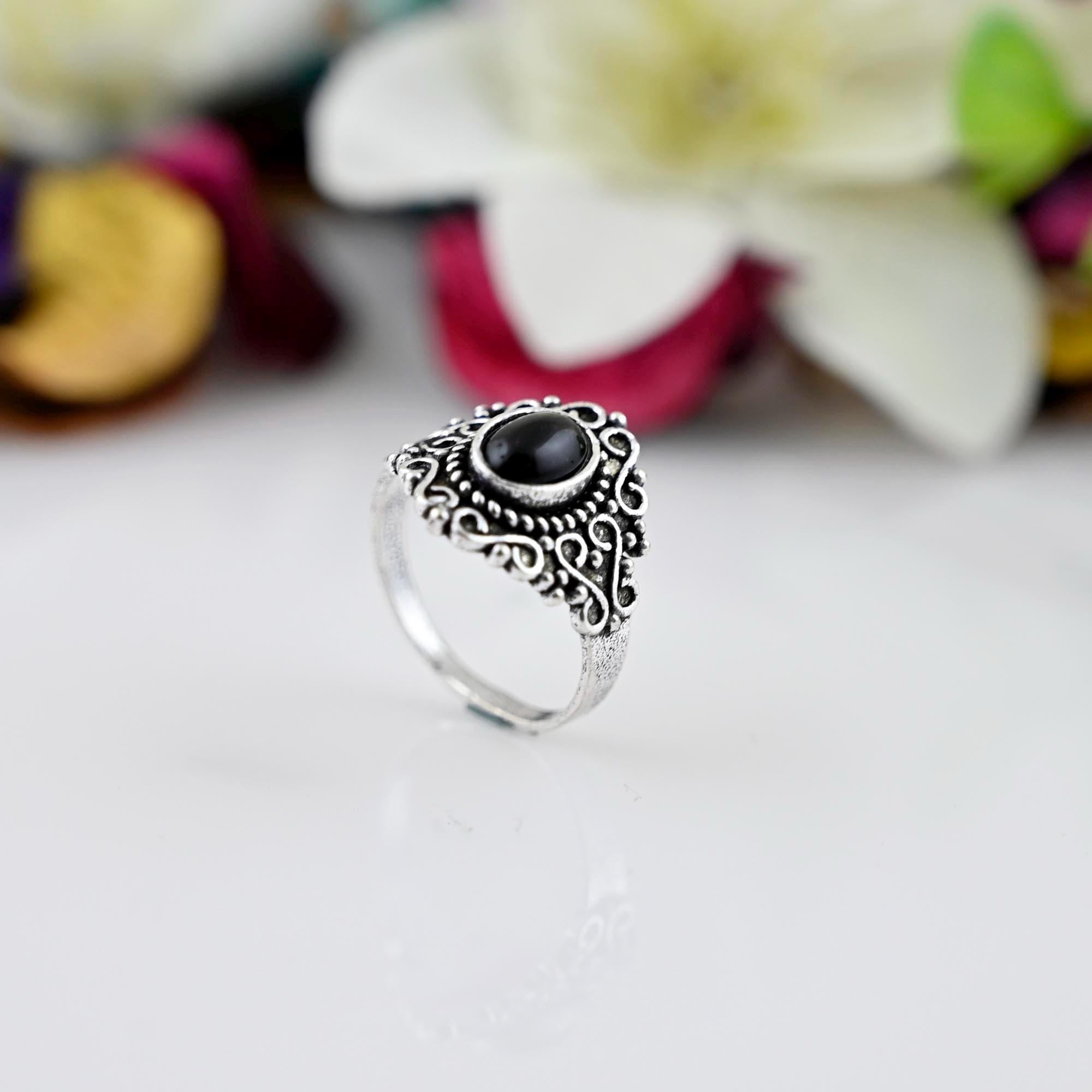 black obsidian ring, black obsidian ring, stacking jewelry for women, personalized gift, black stone ring,dainty ring, gift for her