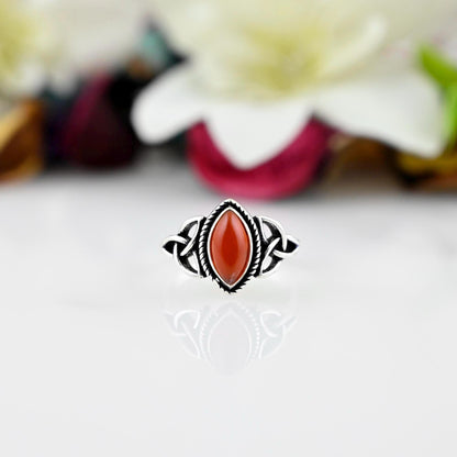 Red Carnelian 925 Sterling Silver Jewelry Ring Gemstone Ring Red Silver Boho Handmade Statement Ring For Women