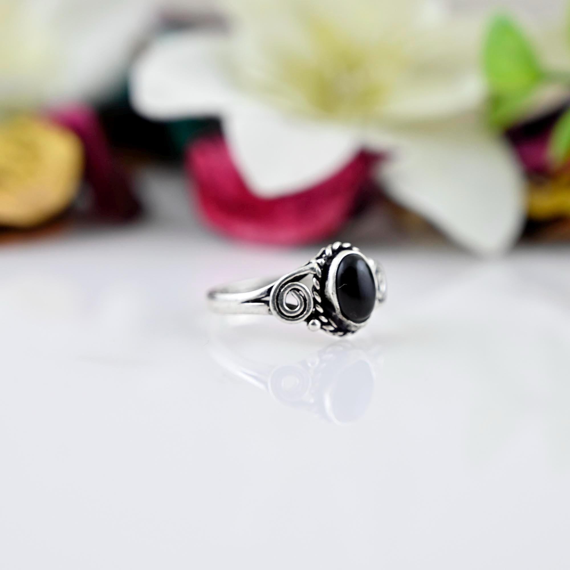 Black Onyx Ring, Black Onyx Ring Mens, 925 Sterling Silver Ring, Oval Onyx Ring, Silver Jewelry, Black Onyx Ring Women, Gemstone Ring