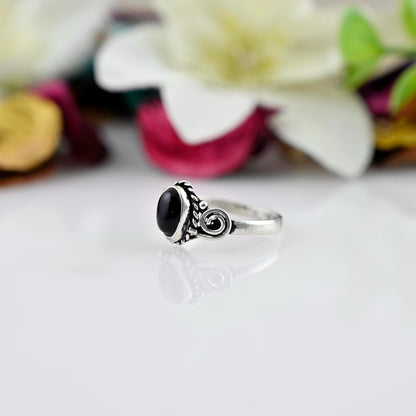 Black Onyx Ring, Black Onyx Ring Mens, 925 Sterling Silver Ring, Oval Onyx Ring, Silver Jewelry, Black Onyx Ring Women, Gemstone Ring