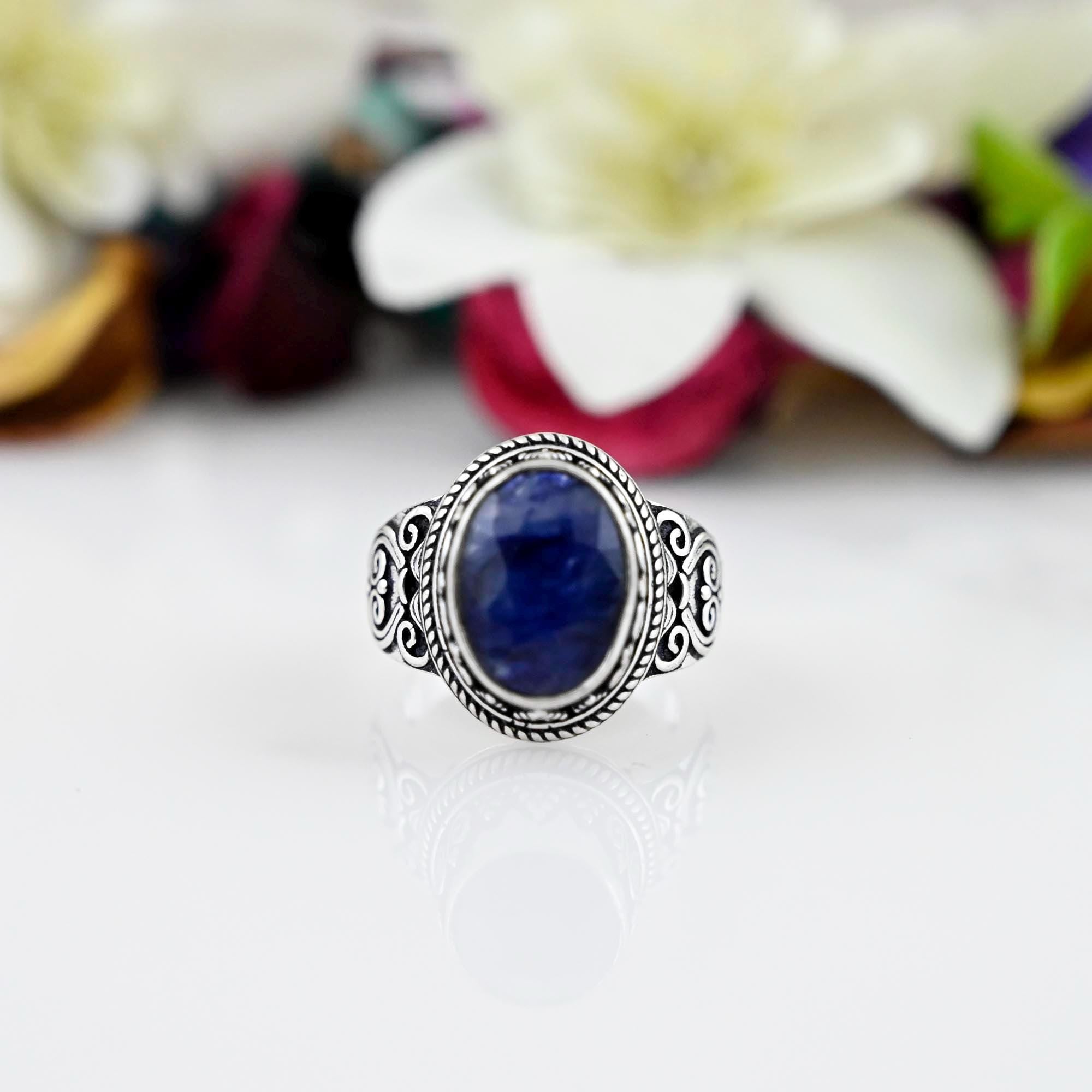 Sapphire Ring,  925 Sterling Silver Ring, Men's Signet Ring, Handmade Signet Ring, Blue Sapphire Signet Ring, Gift Ring, Gemstone Jewelry