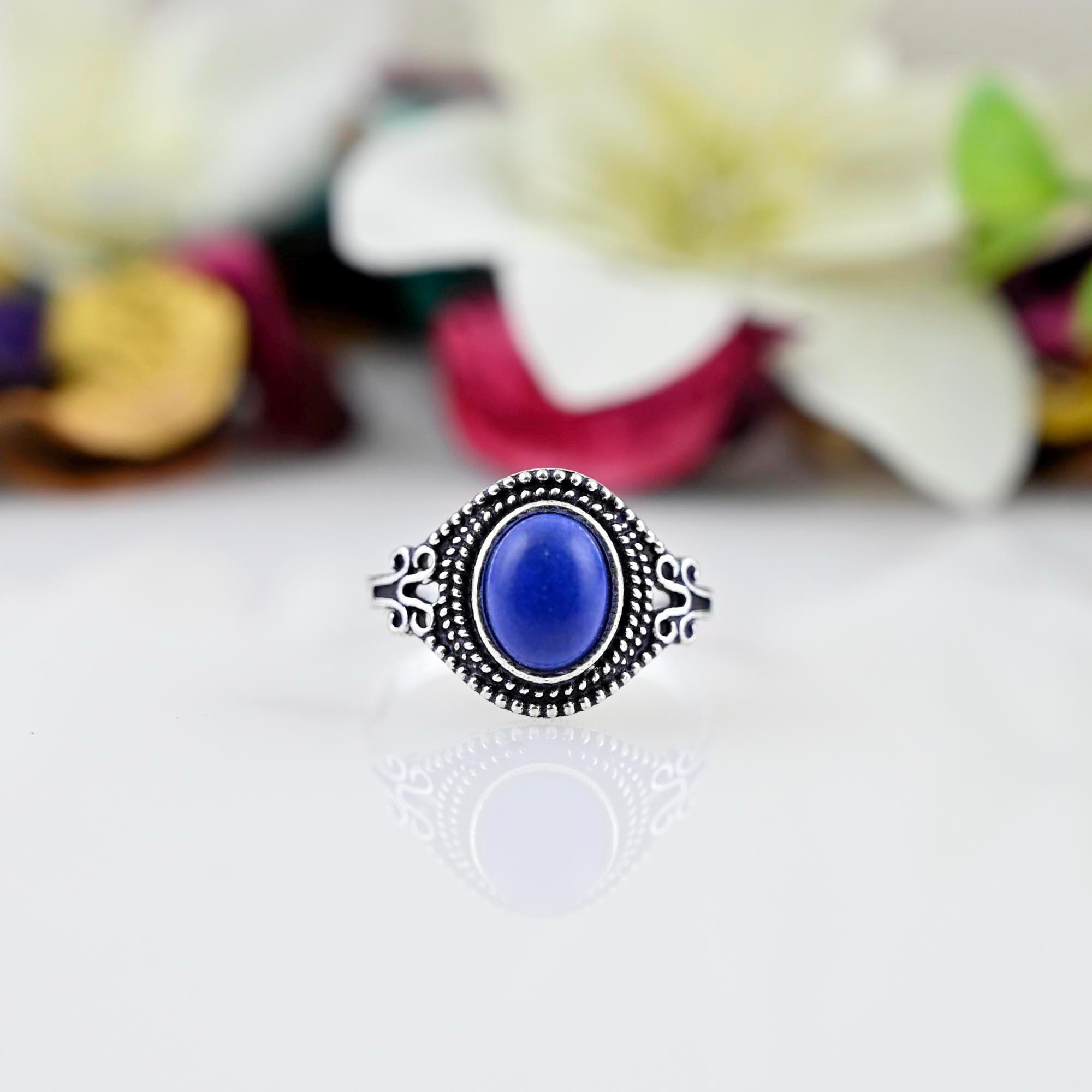 Silver Lapis Lazuli Ring, Lapis Lazili Ring, Lapis Lazuli Ring Silver, Silver Stacking Ring, Dainty Ring, Bridesmaid Ring, Minimalist Ring