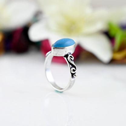 Turquoise Marquise Ring, Dainty Turquoise Ring, Turquoise Ring, Sterling Silver Ring, Boho Turquoise Ring, Gift for Her, urquoise Ring Women